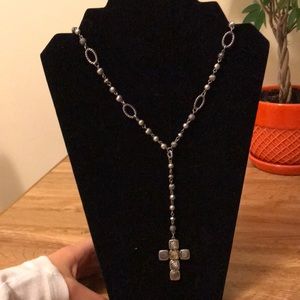 Long cross costume necklace